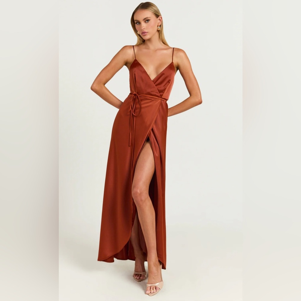 Showpo. Rust Wrap Dress